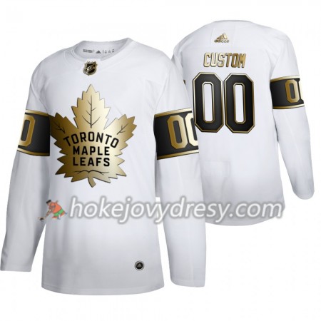 Pánské Hokejový Dres Toronto Maple Leafs med eget tryck Adidas 2019-2020 Golden Edition Bílá Authentic